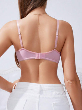 Sutiã Lingerie Com Arame Contrastante E Renda